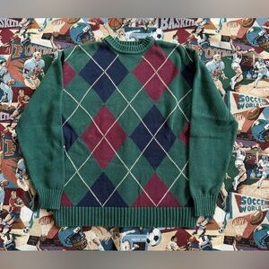 Vintage 90s Men’s Dockers Green Plaid Sweater